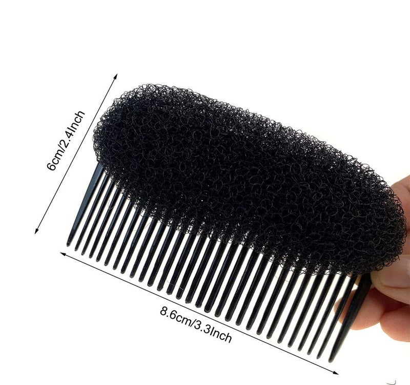 NaRaMax 2PCS Hair Clip with Sponge Base Inserts, Bump It Up Pads, Bun Maker, Styling Accessories, Charming Comb Braid Tool (Brown) - Image 2